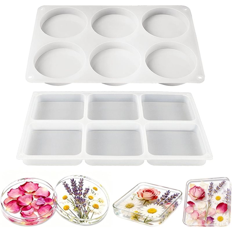 Coaster Mold Square - Moldes de silicona A25I-12 cavidades extra