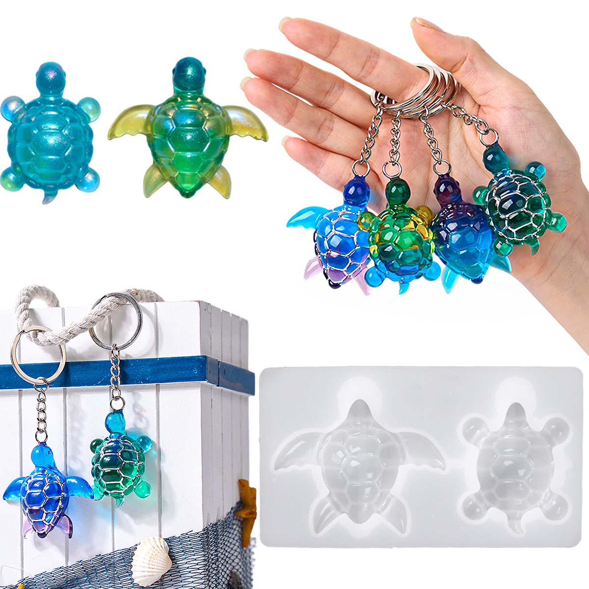 Resin Art Uv - LLavero de tortuga marina 3D, molde