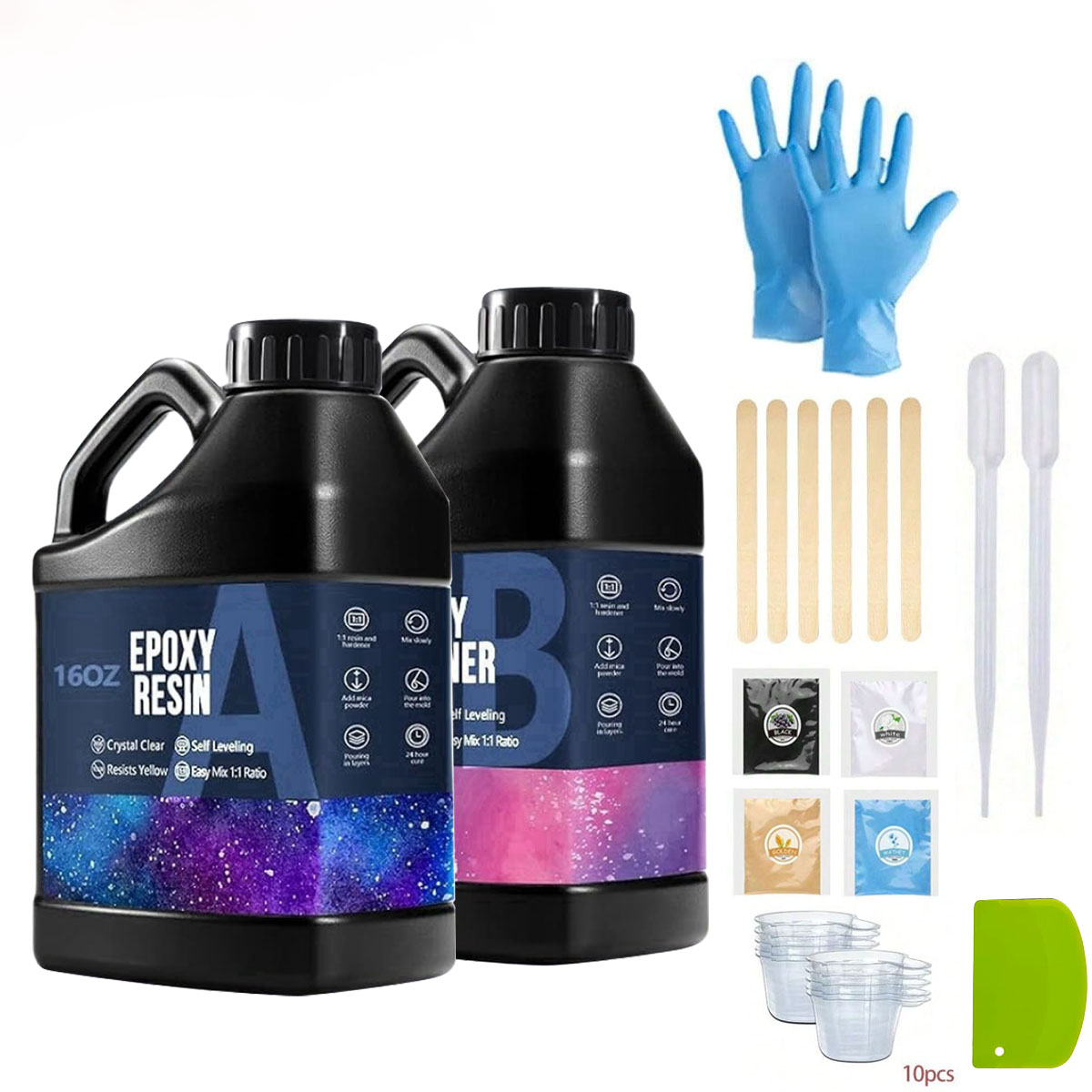 Resin Art Epoxy - Kit de resina Epoxy transparente de
