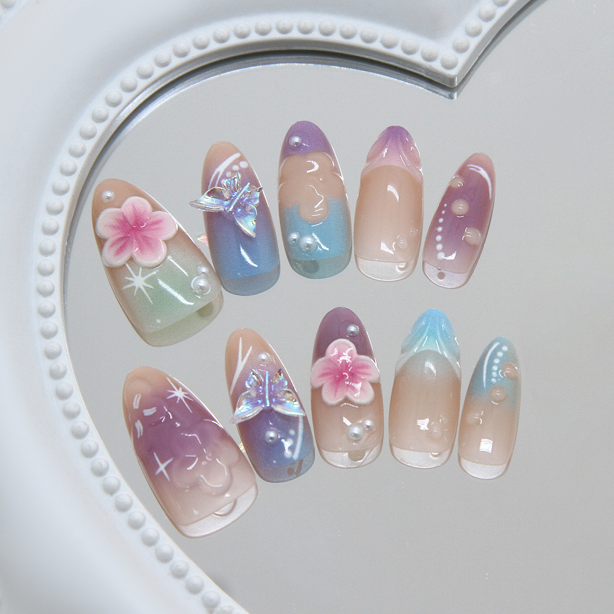 30 Uñas Postizas con Diseño 3D - Resin Art Design For Wedding reseña y precio